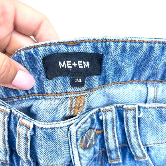 ME+EM Baggy Cargo Denim Trousers Jeans Pants Wide Leg Pockets 24 Vintage Wash - Picture 7 of 14